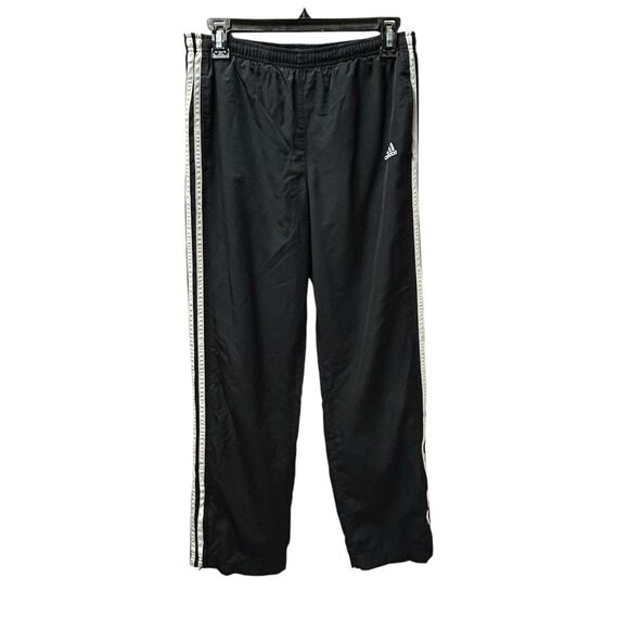 adidas Other - Adidas Windbreaker Track Pants Lined Black 3 Striped Zip Leg - Men's Size Small